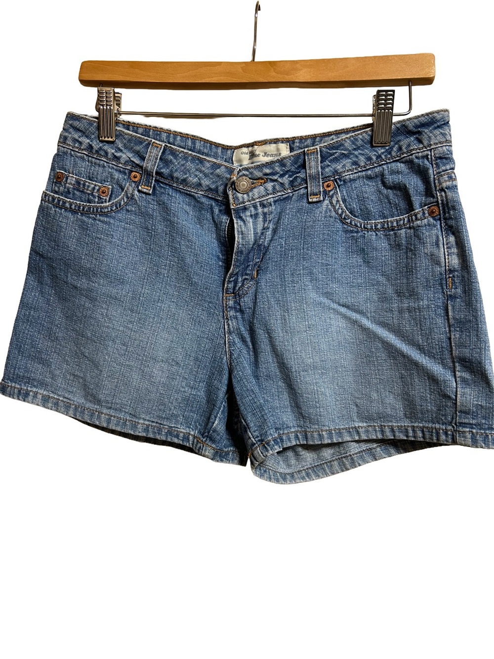 Vintage Y2K Old Navy Mid Rise Denim Shorts 100% Cotton Med Wash 6